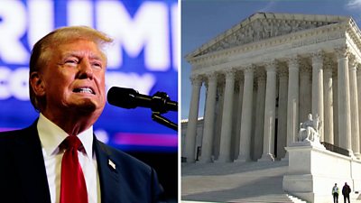 Donald Trump and the Supreme Court building