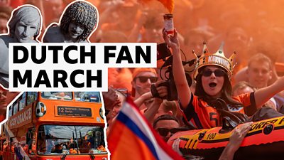 Dutch fans celebrates in dinghy