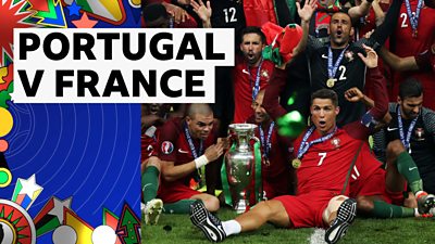 Portugal celebrate after beating France 1-0 in the Euros 2016 final