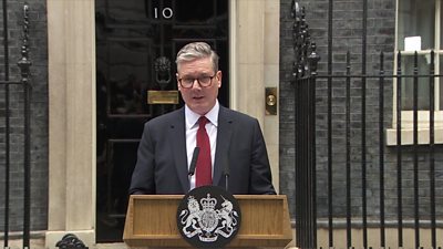 Keir Starmer speaking outside 10 Downing Street