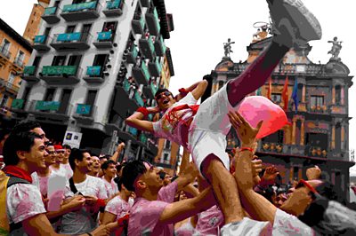 Partygoers at the San Fermin festival in Spain