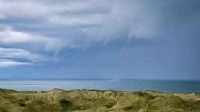 A water spout over the Welsh coast