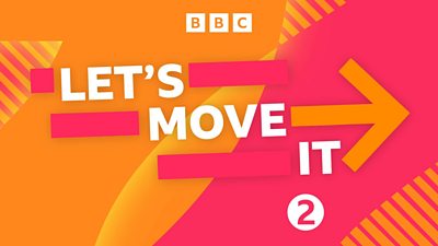 composite image of orange and pink graphics with Let's Move It in bold white text