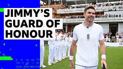 England's James Anderson is given a guard of honour at Lord's