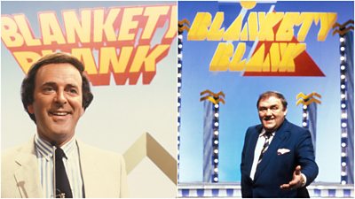 Two photos from separate editions of Blankety Blank, featuring Sir Terry Wogan and Les Dawson. | BBC Unveils New Season of Classic Entertainment