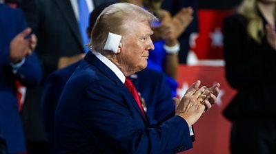 Donald Trump with ear bandage