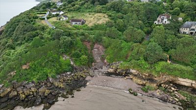 Cliff collapse in bay