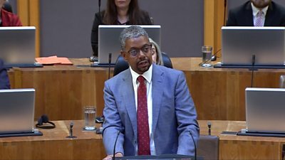 Vaughan Gething addresses the Senedd