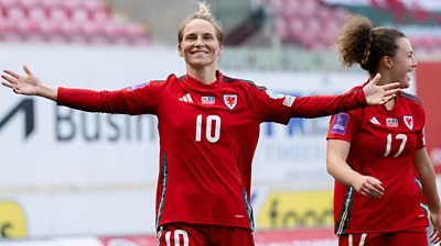 GOAL: Jess Fishlock scores a record breaking 45th goal for Wales