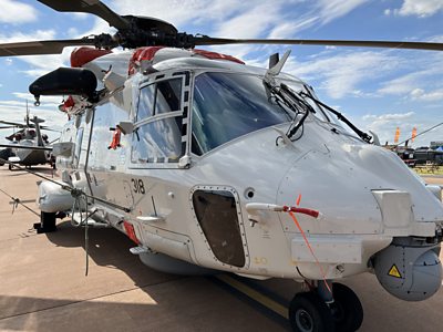 The twin-engine NH90 was on display at the Royal International Air Tattoo