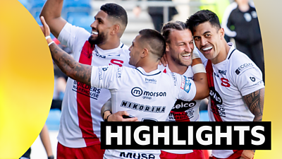 Salford players celebrate a try against Castleford