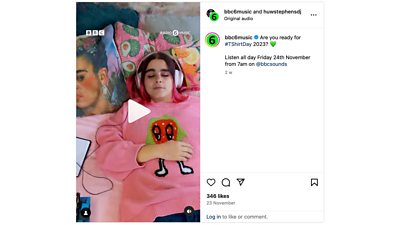 Screenshot of Instagram showing the 6 Music video