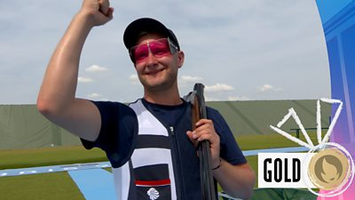 Watch as GB's Nathan Hales takes home gold in the men's trap final.