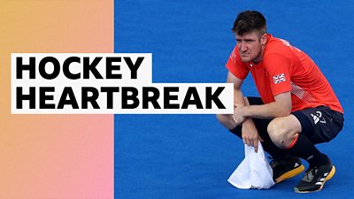 Team Great Britain react following defeat in the Men's Quarter Final