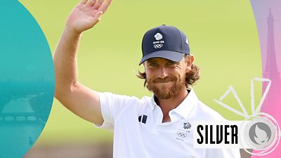 Watch Great Britain's Tommy Fleetwood win silver in the men's golf at the Paris 2024 Olympics