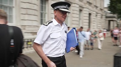 Sir Mark Rowley walks out of the Cabinet Office building