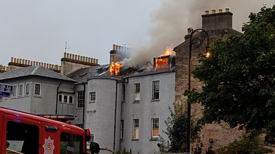 Fire at hospice, Carlton Place, Glasgow