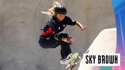 Watch Sky Brown's first and third runs for Team GB in the women's park skateboarding prelims at Paris 2024