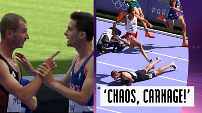 GB's George Mills confronts Hay after falling in final straight of ...