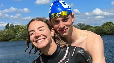 Welsh swimmer Hector Pardoe says he is looking forward to celebrating the end of the season with his gold-medal winning French girlfriend.