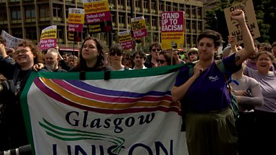 Anti-racism protesters gather across Scotland