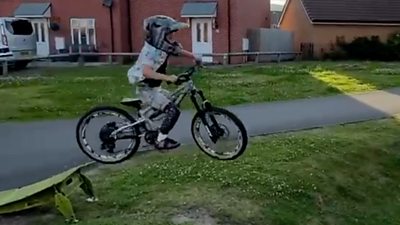 Parker on his BMX