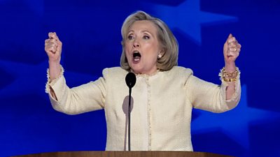 Hilary Clinton speaks at the Democratic National Convention