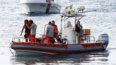 Rescue vessels off Sicily coast