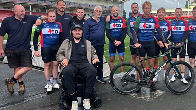 Rugby players complete epic 24 hour bike ride for MND awareness