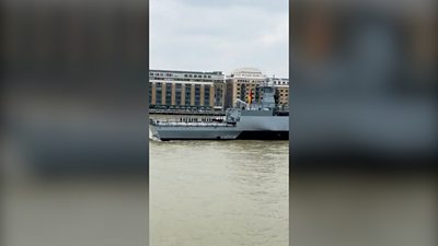 German Navy ship on the Thames