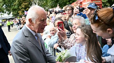 King Charles greeting crowds in Southport