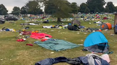 Tents left behind at Leeds Festival