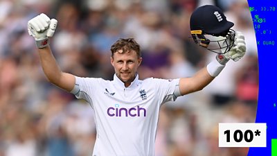 Watch as Joe Root reaches a century against Sri Lanka on day one of the second Test.