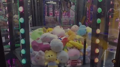 Stuffed animals inside a claw machine