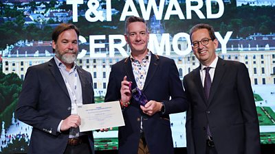 Receiving an EBU Technology and Innovation award