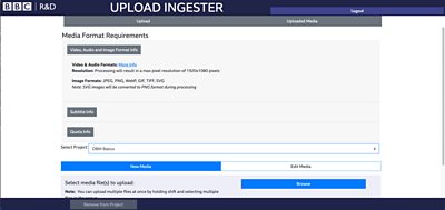 Upload Ingester media form requirements page