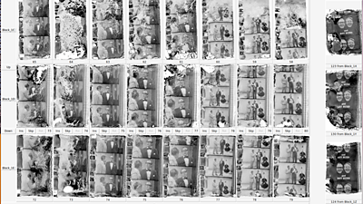 Examples of frames scanned - they are all badly damaged