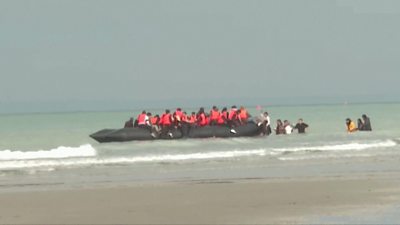 A boat with migrants attempting to cross the Channel