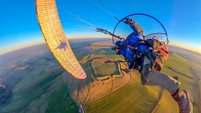 Paul flying a paramotor