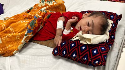 A baby in a hospital in Afghanistan