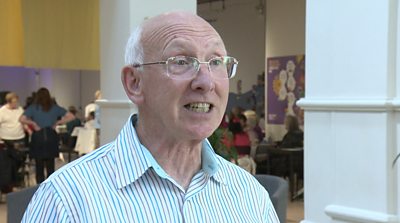 Pensioner at tea dance