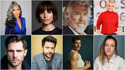 Collage of headshots featuring Michelle Visage; Charlotte Riley; Bill Fellows; Steph McGovern; Peter McPherson; Neil Grainger; Michael Mather; Lauryn Redding