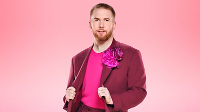 Headshot of Neil Jones in front of Strictly Come Dancing branding for 2024.