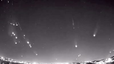 Footage showing missiles