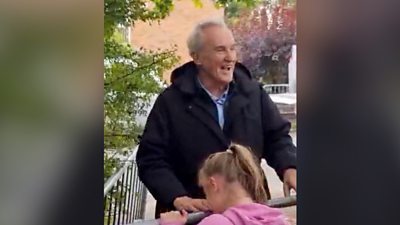 Larry Lamb meeting fans