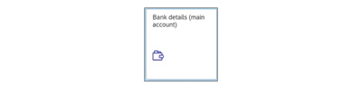 Screenshot of the Bank details (main account) button