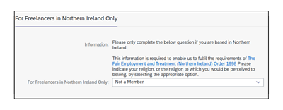 For freelancers in Northern Ireland only
