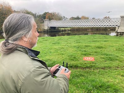 Lighting Camera Supervisor operating a Drone