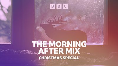 “The Morning After Mix Christmas Special” is written in bold, white text over a picture of a Christmas reindeer ornament.