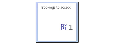 Screenshot of the Bookings to accept button